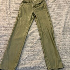 American Eagle Outfitters Sage Green Faux Leather Pants